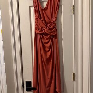 Elegant Coral Sleeveless Dress